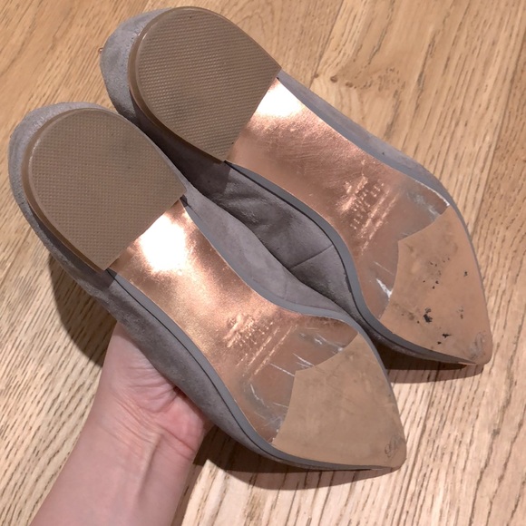 Ted Baker Grey Suede Flats with Rose Gold Details - Picture 2 of 5